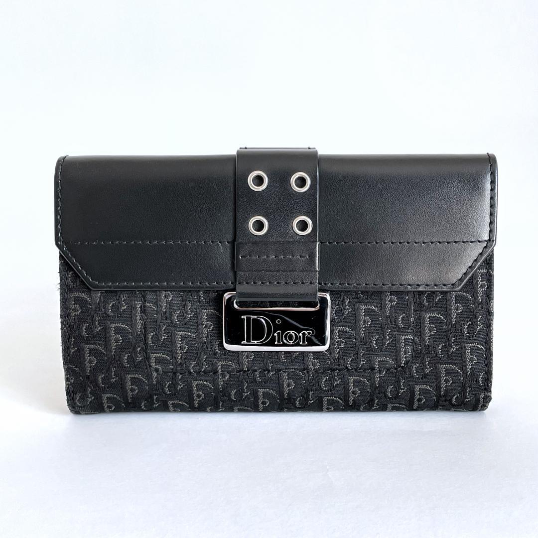 小物 Christian Dior leather Long Wallet black Saddle Long Wallet Black Grained Calfskin | DIOR