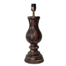 Tischleuchte Holz Old Street Rot Braun  Tischlampe 485107 Höhe 45cm