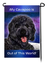 Cavapoo Out Of This World Garden Flag