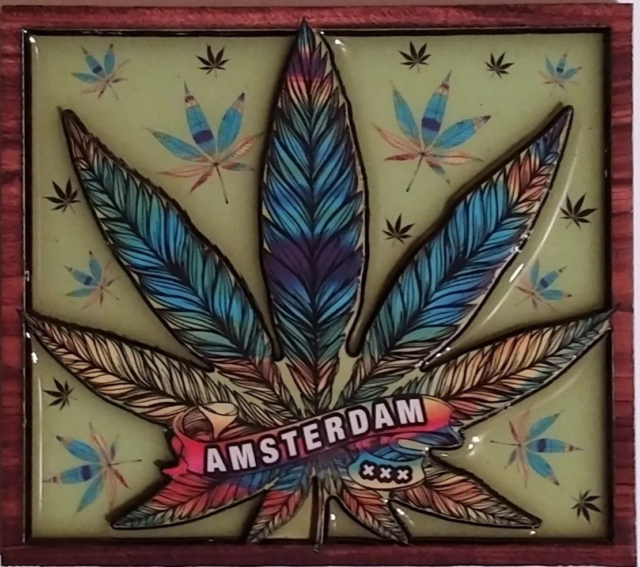 Magnet Amsterdam *Leaf Rainbow Color Mix* Refrigerator Magnet - Relief Souvenir NEW-