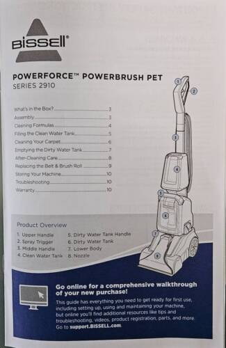 Bissell Pet Carpet Cleaner Scrub Brush Upright Shampooer Machine Power Force New - Picture 5 of 10