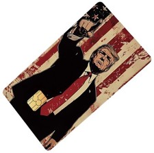 Lot x4 President Donald Trump USA Flag MAGA Debit Card Skin Cover Sticker 5114