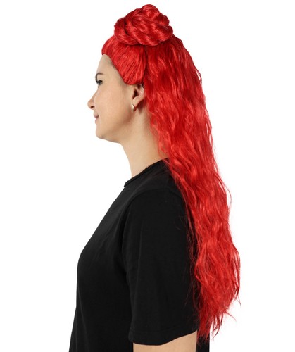 HPO Adult Women's Movie Inspired Wavy Long Red Wig, Halloween and Cosplay Wig - Picture 5 of 8