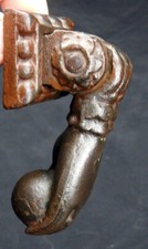 ORIGINALER TÜRKLOPFER EISEN JUGENDSTIL GRÜNDERZEIT FRAUENHAND MIT KUGEL 19. JH