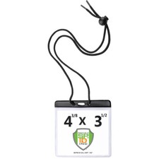 4x3 Color Bar Badge Holder w/ Adjustable Lanyard - 3x4 Horizontal Card Protector