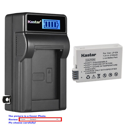 Kastar Battery LCD Wall Charger for Canon LP-E8 LC-E8 & Canon EOS 550D Camera