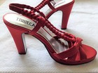 Sassy & Classy RED BRAIDED, Soft Fabric Straps, Block heel, 7M, New — photo 6