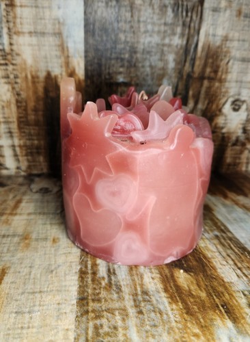 Large Pink Artisan Valentine Candle Heart Stars With Quartz Crystal Gift Love - Picture 4 of 7