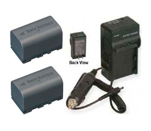 TWO 2 Batteries + Charger for JVC GR-D760 GR-D760E GR-D760U GR-D760US GR-D760EK