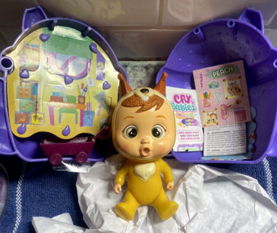 Cry Babies Magic Tears PEACH Squirrel Fantasy Winged Bottle House Opened but New