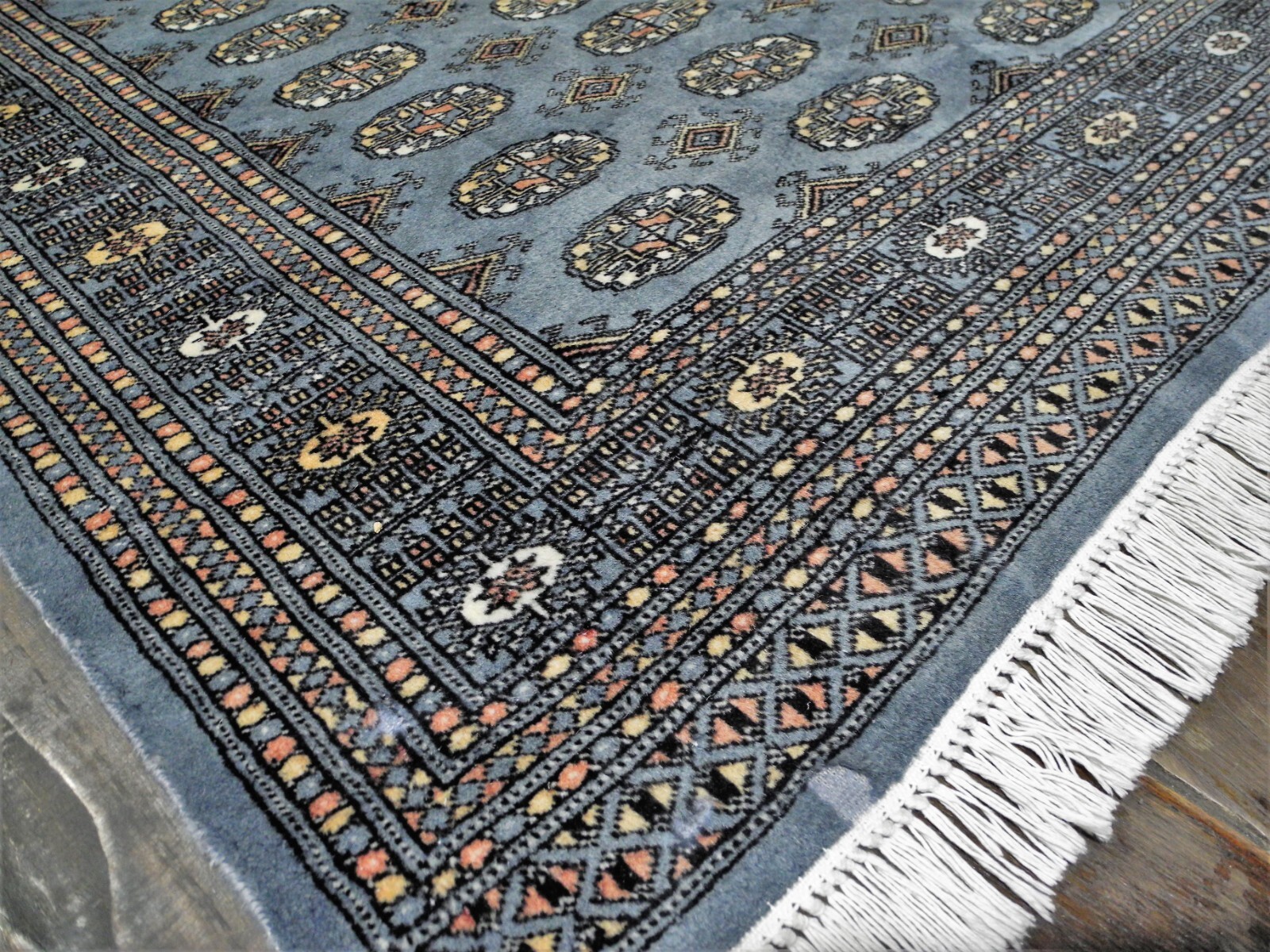 BLUE 6'3 x 4'1 JOHN LEWIS Handmade BOKHARA Persain WOOL Rug Handknotted