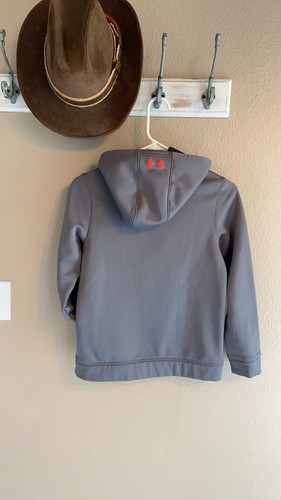 UNDER ARMOUR SWEATSHIRT HOODIE YOUTH SIZE M Grey storm EUC Loose Fit Logo Big. - Picture 6 of 8