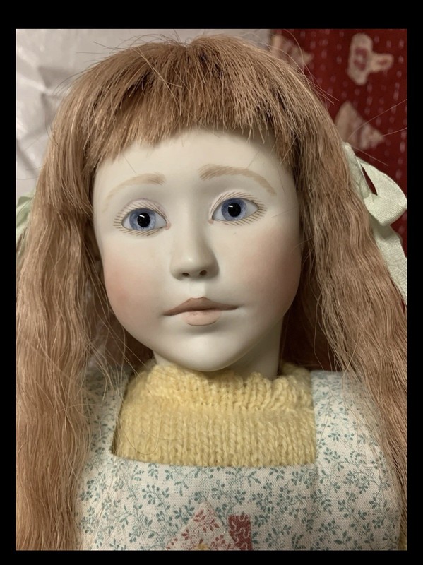 Claudine Beautiful Roche Doll Ceramic And Pear Wood