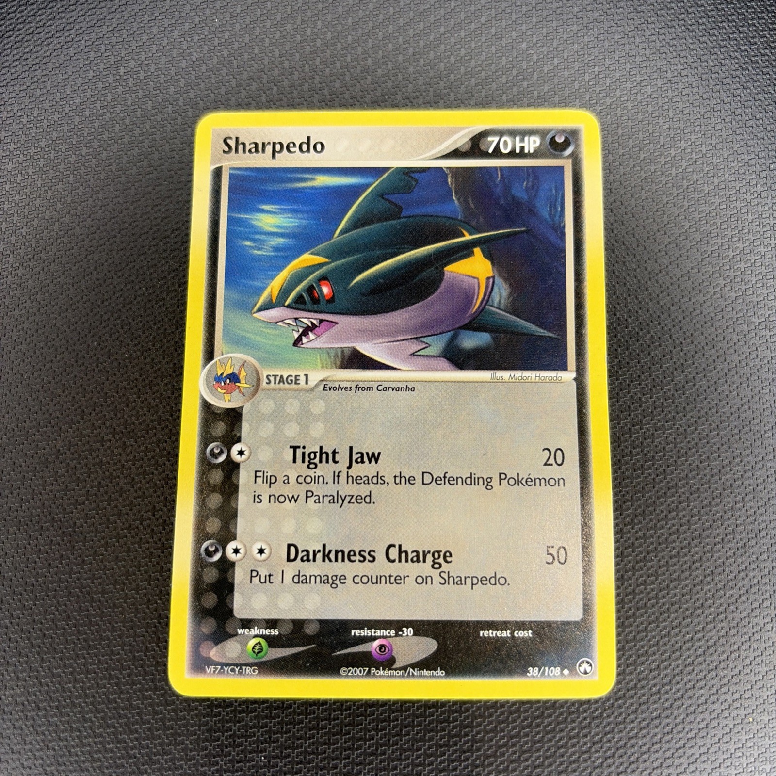 Pokemon Sharpedo Card 38/108 EX Power Keepers