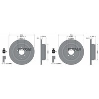 2X Textar PRO Bremsscheiben 354Mm Hinten Passend FüR Land Rover Range | 92175503