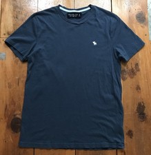 Abercrombie  Fitch T Shirt Mens Medium Navy Blue A F Soft Tee Moose Logo Y2k