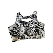 SO Goods for Life Sports Bra Womens Size XL Black and White Swirl Pattern