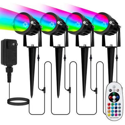 Spotlight Outdoor for Halloween Christmas: 4-in-1 RGBW Low Voltage Landscape ...