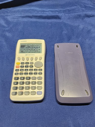 Casio FX-9750GII graphischer Taschenrechner weiß mit blauem Deckel getestet & funktionsfähig!