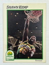 Shawn Kemp 1991-92 NBA Hoops Card No. 200 Seattle Supersonics NBA - Free Shippin