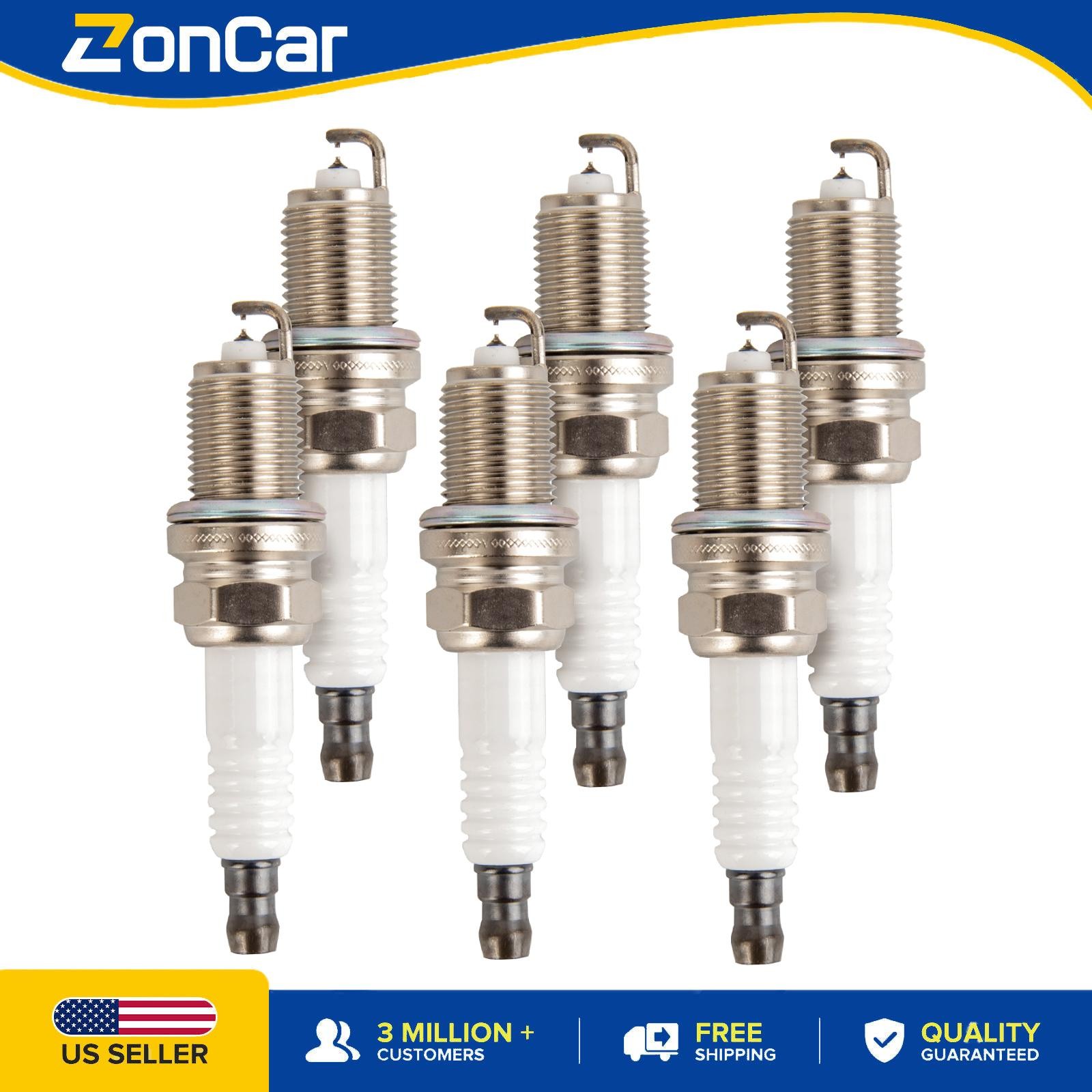 Fits Toyota 2002-2004 Camry 2004-2007 Highlander Iridium Spark Plugs Set of 6