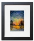 Original Watercolor “Galaxy Sky & Pines” 5x7” Painting OOAK Signed — photo 1