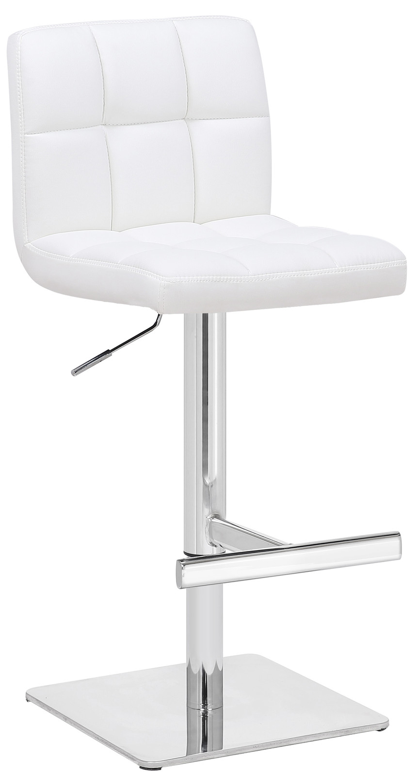 B&Q -  Allegro Deluxe Kitchen Bar StoolAdjustable SwivelChrome Footrest & Weighted BaseWhite - Image 2