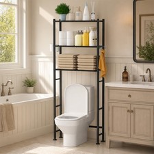 Yutrchey 3-Tier Over The Toilet Storage Cabinet with Paper Holder and 4 Hooks...