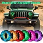 Round 3D Stereo Beast Eyes Headlight Decals for Jeep Truck Headlights Stickers