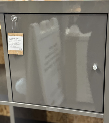 IKEA KALLAX Insert With Door High-Gloss Gray 13×13  703.342.22-NEW