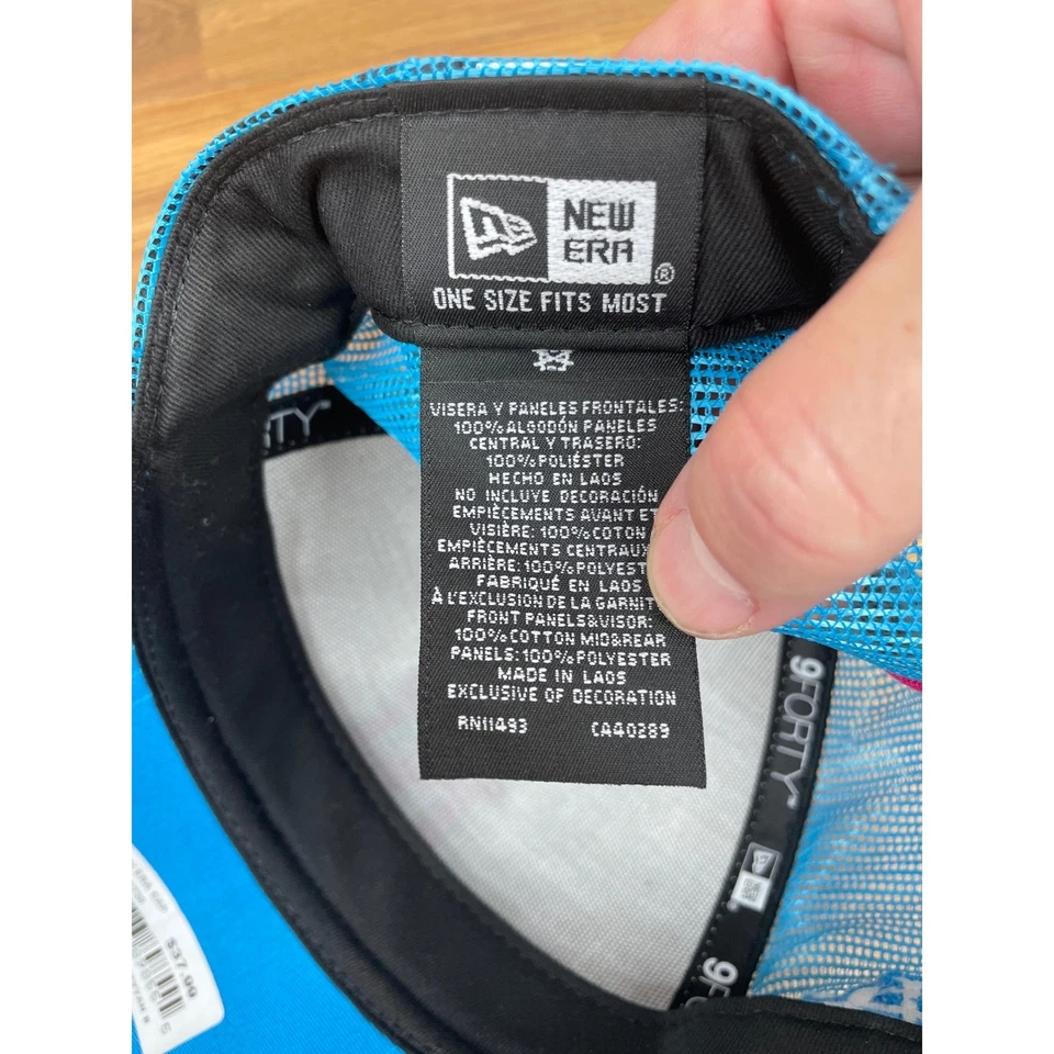 Gorra de camionero ajustable New Era 9Forty algodón caramelo Yankees rosa azul Foto 3 de 4