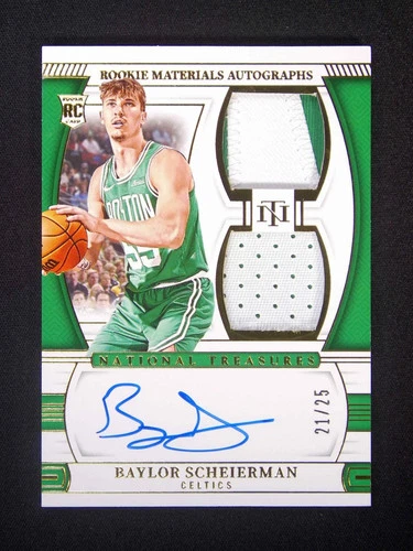 Baylor Scheierman 2024-25 National Treasures RC Auto Dual Materials Patch #26/25