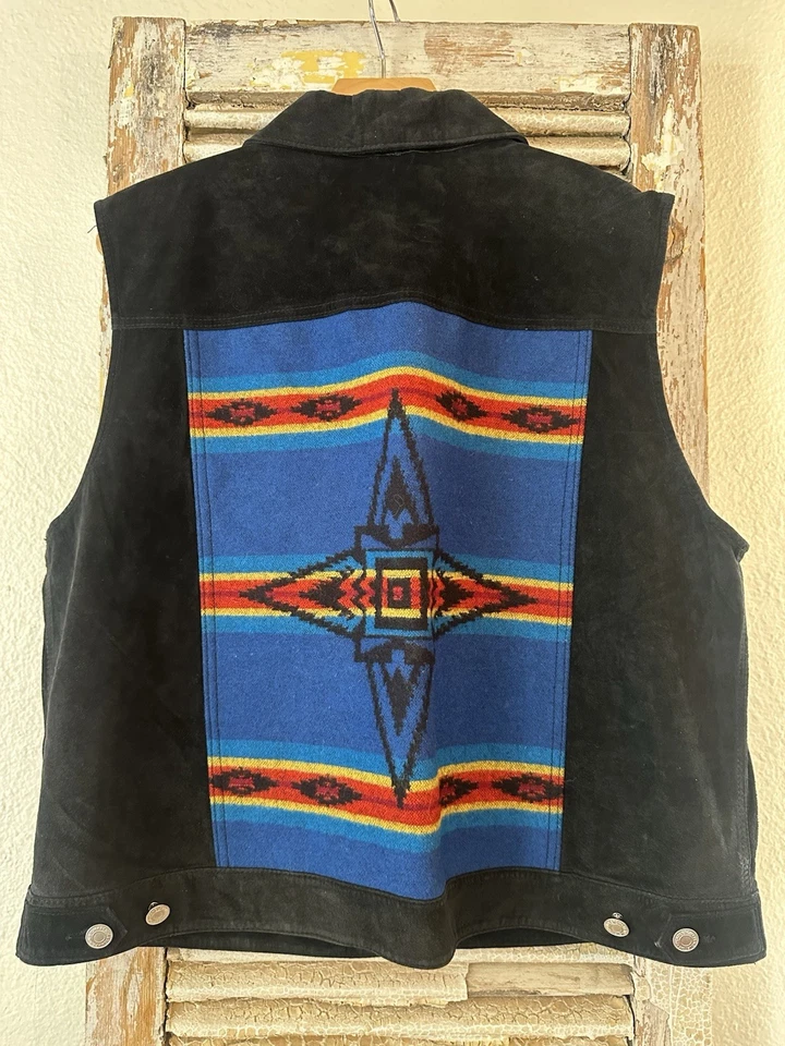 A5 Pendleton Black Leather Native Aztec Print Women’s Best Side XL - NWT! - Image 2 of 4