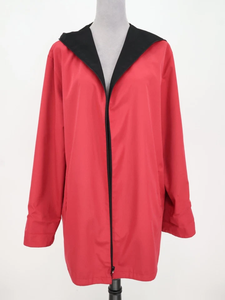 Chaqueta Fennelli Gallery para mujer 12 negra rosa reversible con capucha cremallera gabardina Foto 4 de 4