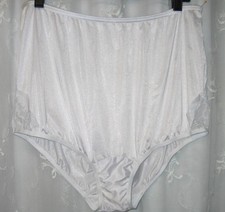 VINTAGE NEW SZ 10 VANITY FAIR SILKY NYLON SNOW WHITE LACE SISSY PANTIES 13011