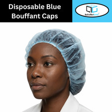 1000 to 2000 Bouffant Safety Cap Non Woven Hair Net Blue Disposable Cover