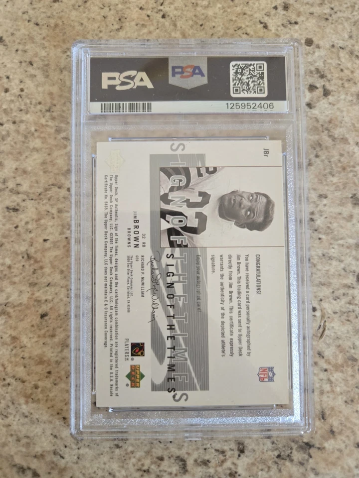 2001 SP Authentic - Sign of the Times Jim Brown #JBR (AU) - Image 2 of 2