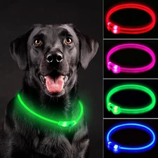 LED Dog Collar, Rechargeable Light up Dog Collars,Ip67 Waterproof Dog Lights for