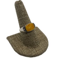 Vintage WJ Navajo Sterling Silver Spiny Oyster Ring Orange Size 9