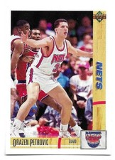 DRAZEN PETROVIC 1991-92 UPPER DECK CARD EX-MT+ CONDITION