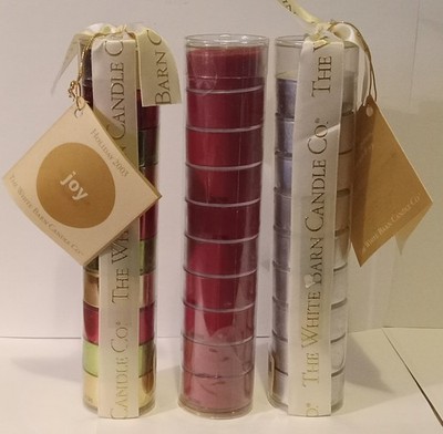 Holiday 2003 The White Barn Candle Co. JOY  Tea Light Sets New In Package