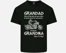 Grandad Grandma Biker Motorcycle Motorbike Mens Light Cotton T-Shirt