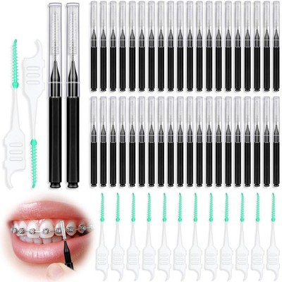 Jupwalz 270Pcs Interdental Brush, 220Pcs Soft 1 Count (Pack of 270), Black 