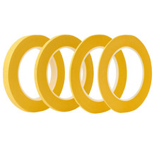 4 Rolls Fine Line Tape Yellow , Fineline Masking Tape in 1/16, 1/8, 1/4 and 1/2