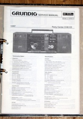 Grundig Party Center 3100 CD - original Service Manual / Reparaturanleitung