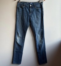 Vintage Old Navy Girls 16 Y2K Straight Leg Jeans Adjustable Waist Faded Denim
