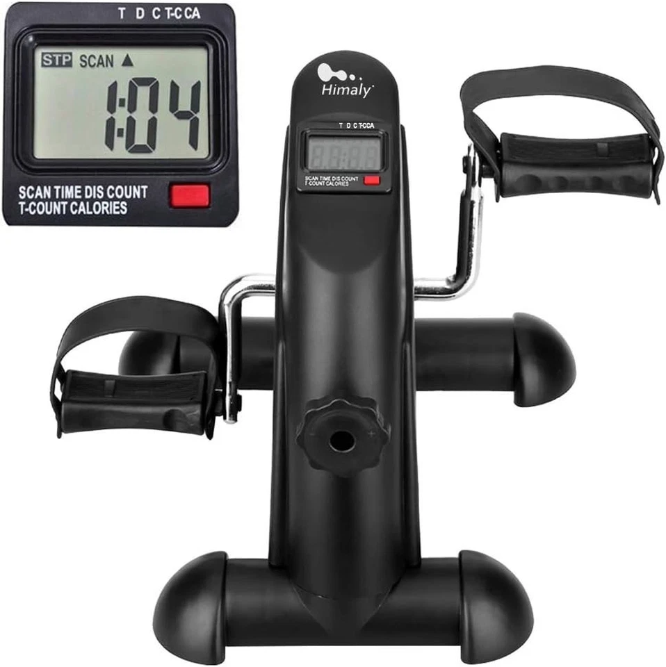 Portable Under-Desk Bike Pedal Exerciser with LCD Display - Adjustable 8 Levels - Image 3 of 4