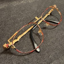 Vintage 80s 90s CAZAL 247 RED BLACK GOLD TONE Glasses Sunglass FRAMES ONLY 55