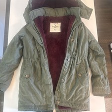 Abercrombie Kids Ultimate Parka 13/14 Military Green Zipper Works But Damaged 