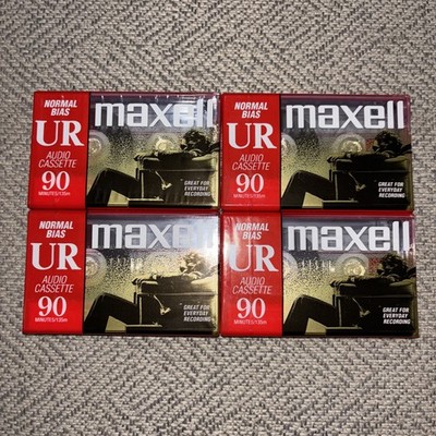 Lot of 4 Maxwell UR 90 Normal Bias Blank Audio Cassette Tapes Sealed New 